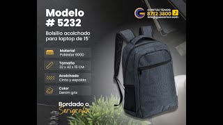 Mochila Modelo  5232 para laptop 15¨ [upl. by Old104]