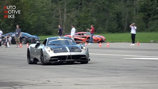 Pagani Huayra BC vs Huayra Imola at closed airfield [upl. by Aderb]