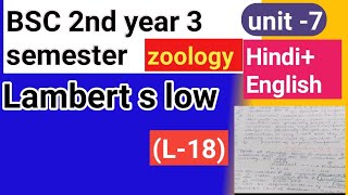 BSC 2nd year 3rd semester zoology topics Lambert s low [upl. by Danila]