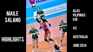 Alas Pilipinas U18 🇵🇭🏐🇦🇺 BEST OF MAILE SALANG [upl. by Nrubliw989]