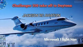 Challenger 350 Takeoff FLIGHT to Daytona jet [upl. by Llerryt]