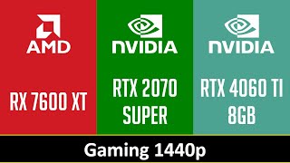 RX 7600 XT vs RTX 2070 SUPER vs RTX 4060 TI 8GB [upl. by Jahn]