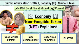 Nonfungible Token NFTMrunals Daily Current AffairsMarch132021Quad virtual SummitLOU OTTENS [upl. by Tyika]