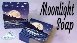 Moonlight cold process soap making tutorial No soap scrapers or extruders Landscape soap [upl. by Gierk264]