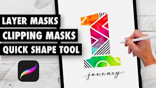 Procreate Tutorial Clipping Masks Layer Masks amp Quickshape Tool [upl. by Meill]