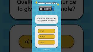 QUIZ QCM SVT Quelle est la valeur de la glycémie normale shorts glucose glycémie qcm svt [upl. by Cora655]