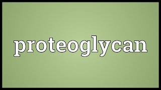 Proteoglycan Meaning [upl. by Ggerg]