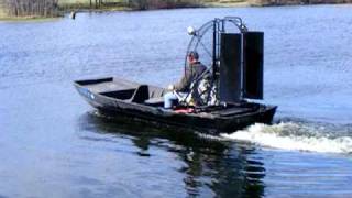 Okie Gator Airboats Vanguard 35HP PowerPack using its full capabilities of reverse drive [upl. by Llecrad740]