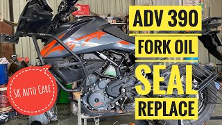 KTM ADV 390  ADV 390 Fork Oil Seal Replace  Oil Seal Damage  KTM Adventure  Fork Repair [upl. by Beutner787]