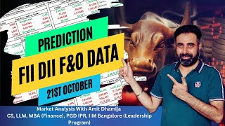 FII DII FampO Data  Nifty Banknifty Finnifty Prediction for Tomorrow Monday 21st October 2024 [upl. by Ysied123]