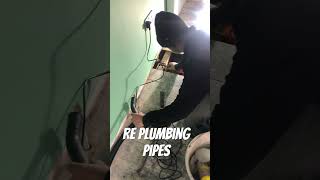 RePlumbing Radiator Pipes plumbing plumbingpipes diy trade radiator shortsfeed shorts [upl. by Aibonez]