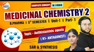 ANTIHISTAMINIC AGENTS  H1 ANTAGONIST  MED CHEM  BPHARMA  5 SEMESTER  ONE SHOT [upl. by Martijn61]