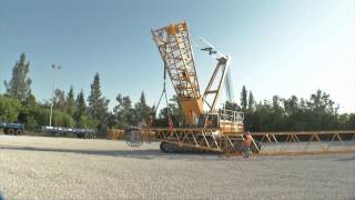 Liebherr  LR 1250 lattice boom crawler crane self disassembly system [upl. by Nalra]