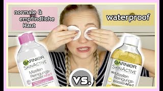 GARNIER MIZELLEN REINIGUNGSWASSER  waterproof vs normale amp empfindliche Haut  BlondBeautyy [upl. by Yuma]