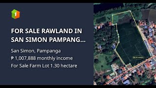 FOR SALE RAWLAND IN SAN SIMON PAMPANGA OPEN FOR SUBDIVIDED CUTS [upl. by Nylicaj]