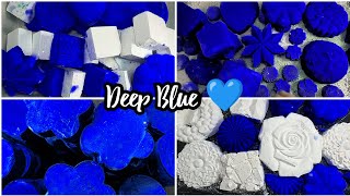 Deep Blue💙 Gym chalks crushing ✨ satisfying ASMR ✨ sleep aid ✨ Crunchy sounds ✨ soft texture [upl. by Nassi869]