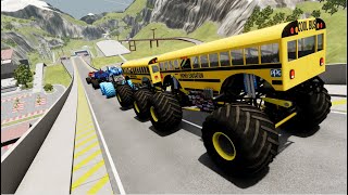 Epic Hight Speed Monster Truck Jump amp Crash 007  BeamNG Drive [upl. by Nye737]