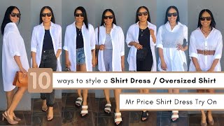 10 Ways to Style a Shirt Dress  Oversized Shirt [upl. by Neelya148]