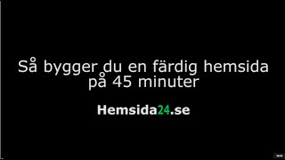 Så här bygger du en färdig hemsida på 45 minuter [upl. by Cordula]