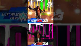 WWE 2K23 Seth Rollins Entrance vs WWE 2K24 original wwe2k24 [upl. by Ibrab888]