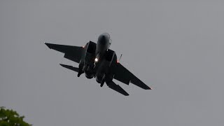 Farnborough Airshow 2024 Qatari F15s Landing x 2 The run up to Airshow week 15 July 2024 [upl. by Atolrac]