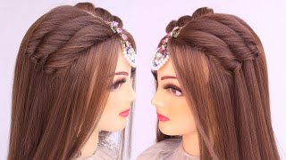 2 easy open hairstyle for Diwali l mehndi hairstyle l front variation l wedding hairstyles kashees [upl. by Harriot350]