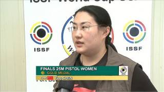 25m Pistol Women Interview  ISSF WC 2011 Rifle amp Pistol Stage 5 Fort Benning USA [upl. by Aggi]