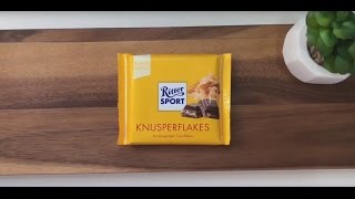 Unwrapping Ritter Sport Knusperflakes milk chocolate with cornflakes [upl. by Laurena]