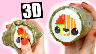 DIY 3D paper squishy sushi [upl. by Akoek]