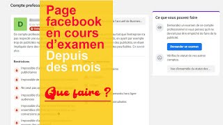 Ta page Facebook est en cours dexamen depuis des mois  Acheter une page restauré [upl. by Berta]