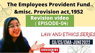 The Employees Provident Fund and Misc Provision Act1952CACSCMA INTEREpisode4Industrial Laws [upl. by Dugan986]