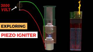 How Piezoelectric Igniter Generates High Voltage Spark  3D Animation [upl. by Enahsed]