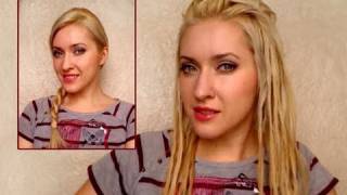 How to do faux dreads hairstyle for long hair Easy temporary fake dreadlocks [upl. by Anthe]