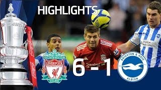 Liverpool 61 Brighton  Official Highlights and Goals  FA Cup 5th Round 190212 [upl. by Anayaran]