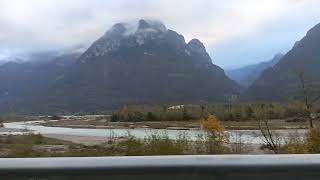 Piave river cloudy Longarone Veneto Italy 221024 cloudy autumn colour river [upl. by Brande]