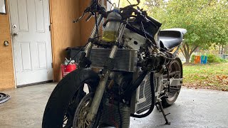 Turbo DIESEL motorcycle build from Honda CBR [upl. by Nicolella896]