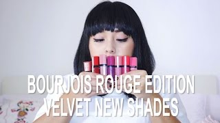 BOURJOIS ROUGE EDITION VELVET NEW SHADES  LIZZIE PARRA [upl. by Ayotol]