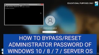 How To Reset Administrator Password Windows 10  8  7  Server OS  2022  Tech Talk Hops [upl. by Lola888]