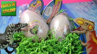 Toy dinosaur eggs hatching HUGE  Target dino toys Acrocanthosaurus T rex videos for kids [upl. by Ynaffital]