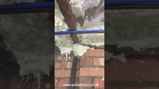 Spray foam insulation removal by Polarblast using the dry ice equipment [upl. by Navoj498]