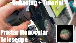 Pristar Monocular for Adults 1030x50 High Power Telescope Monocular unboxing and instructions [upl. by Chassin]