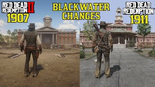 RDR1 VS RDR2 Map Changes Over Time 1907 to 1911 Blackwater Evolution [upl. by Annirac335]