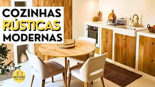 Decorações inspiradoras de Cozinha rústica moderna com mesa de madeira [upl. by Ytinirt]