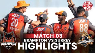 Full Highlights  Brampton Wolves vs Surrey Jaguars  Match 3  Global T20 Canada 2024  M6A1A [upl. by Niamert]