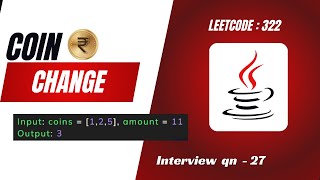 Coin Change  Leetcode  322   Java  Tamil [upl. by Aneerehs361]