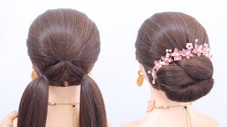 Attractive hairstyle for festival  Beautiful hairstyle for girls  Unique hairstyle tutorial [upl. by Eireva]