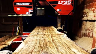 Woodmizer Lt35 Slabbing Spalted Oak [upl. by Lelah]