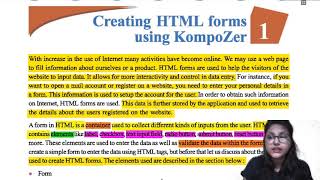 STD 12 Creating HTML Form Using KompoZer [upl. by Keele]