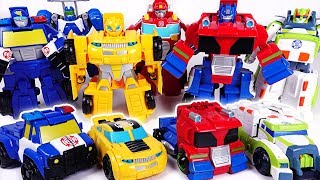 Dinosaur set a fire Go Transformers Rescue bots Optimus Prime Bumblebee  DuDuPopTOY [upl. by Nihhi]