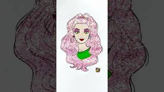 DIY Barbie Girl Glitter Pink hair creative idea for kids kids barbie barbiegirl glitter girl [upl. by Nuahsak312]